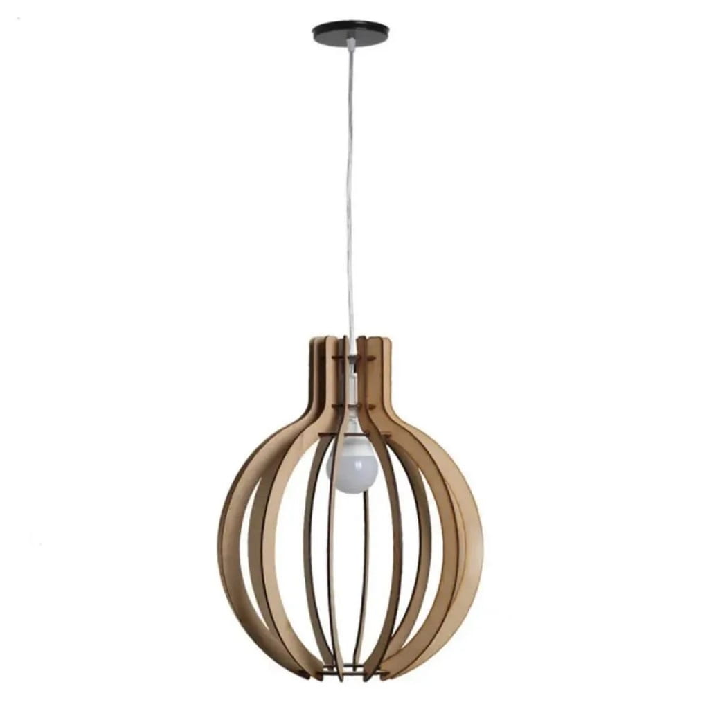Laser Cut Wooden Globe Pendant Light