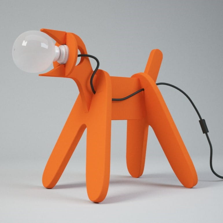 Laser Cut Dog Shaped Table Lamp
