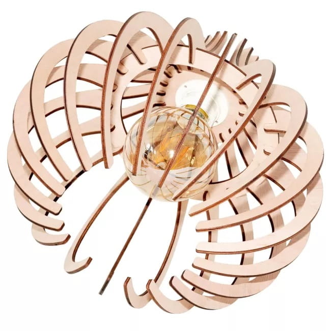 Laser Cut Onion Shaped Wooden Ceiling Lamp