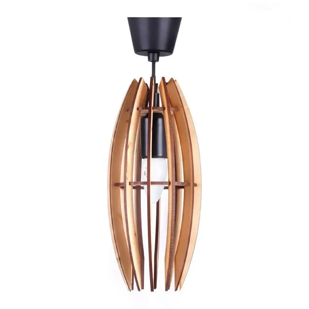 Laser Cut Sculptural Wood Pendant Light