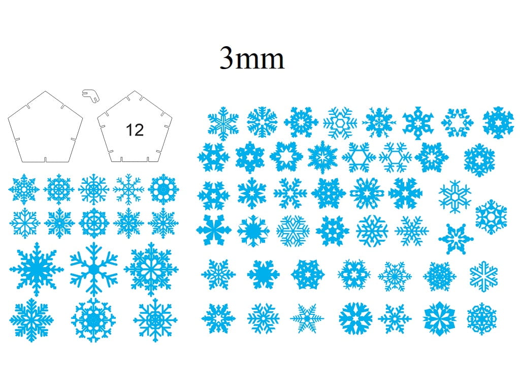 Laser Cut Wooden 3D Puzzle Night Light Shadow Lamp with Snowflake Pattern