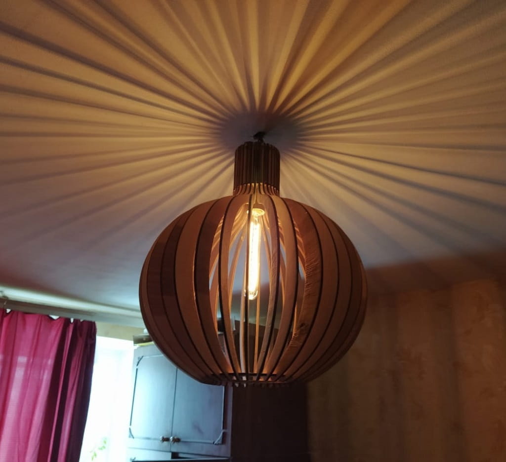 Laser Cut Wooden Lampshade for Living Room