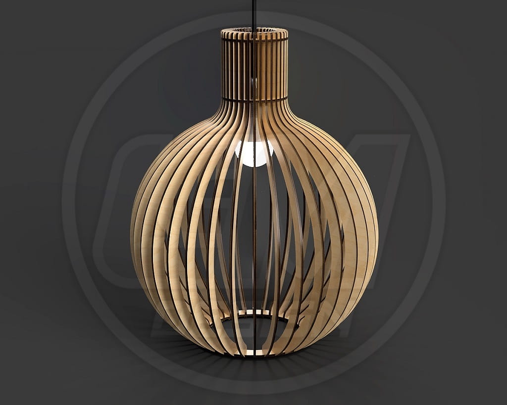 Laser Cut Wooden Lampshade for Living Room