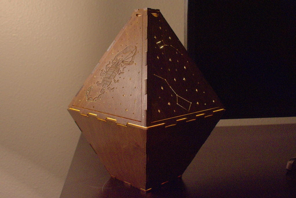 Laser Cut Wooden Constellation Lamp