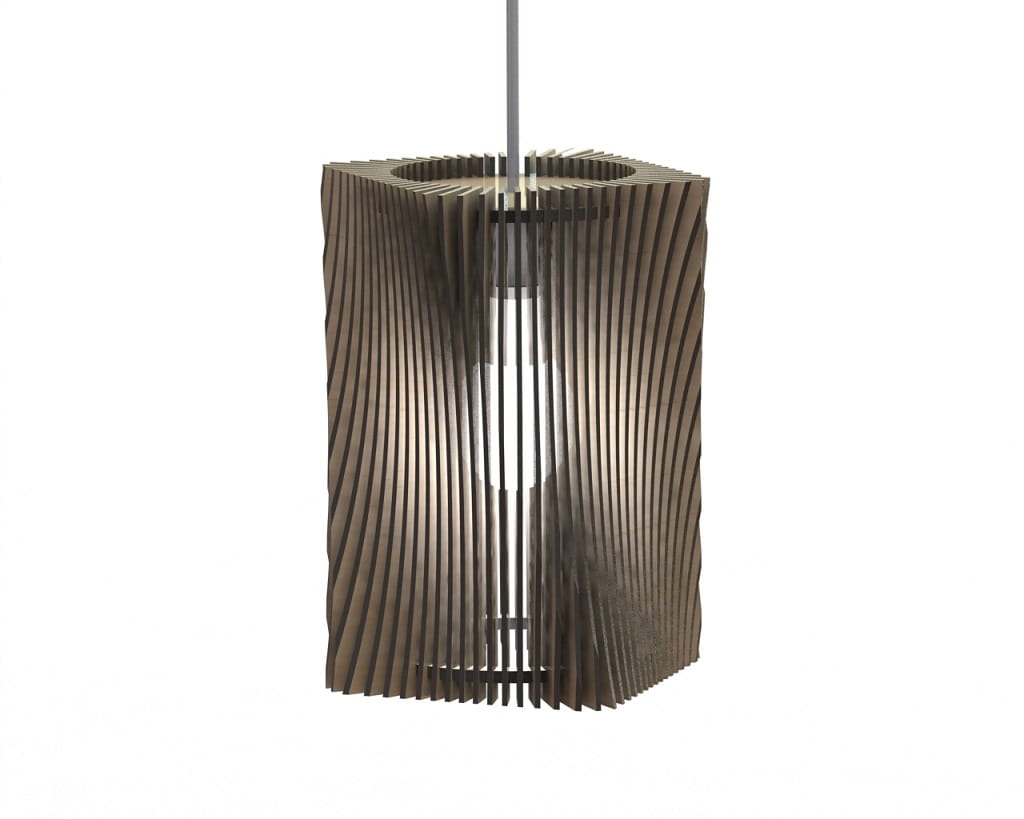 Laser Cut Square Spiral Pendant Lamp Shade
