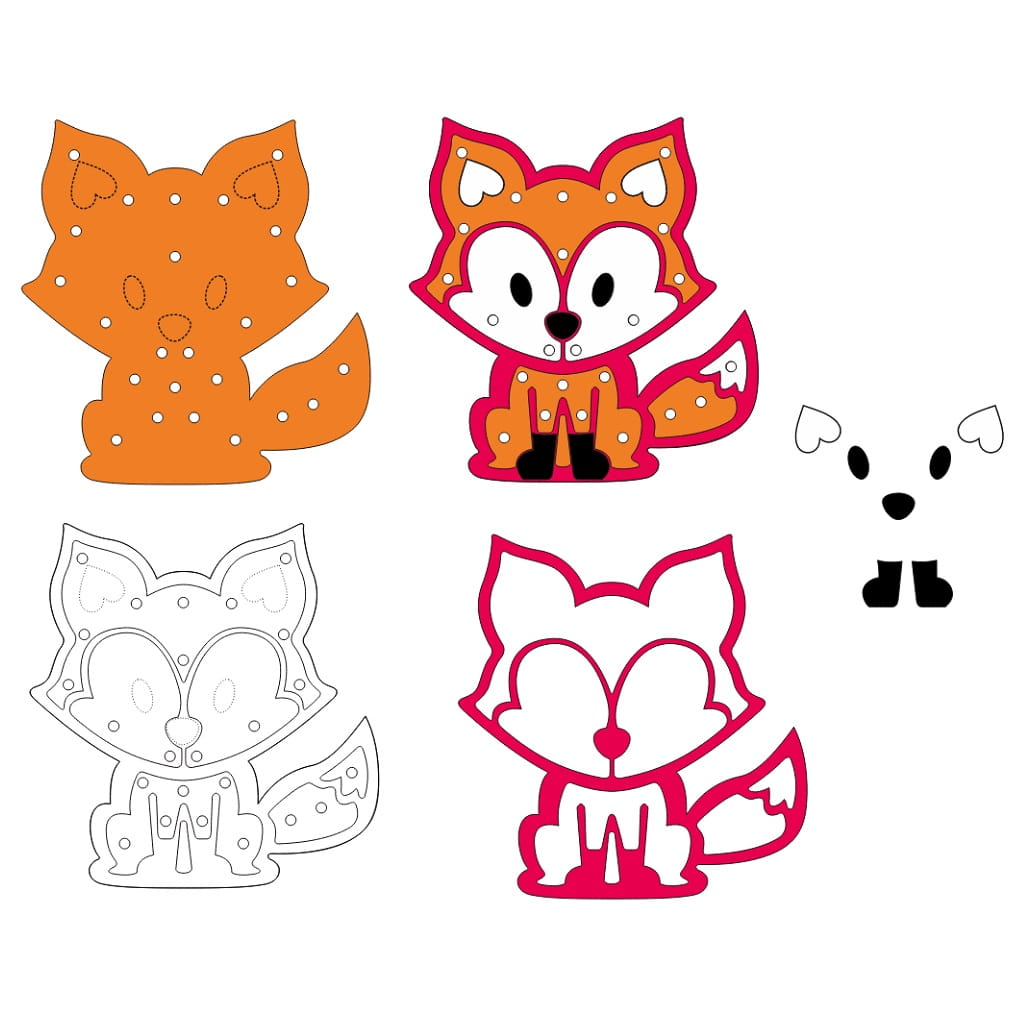 Laser Cut Fox Night Light Lamp for Kids Room