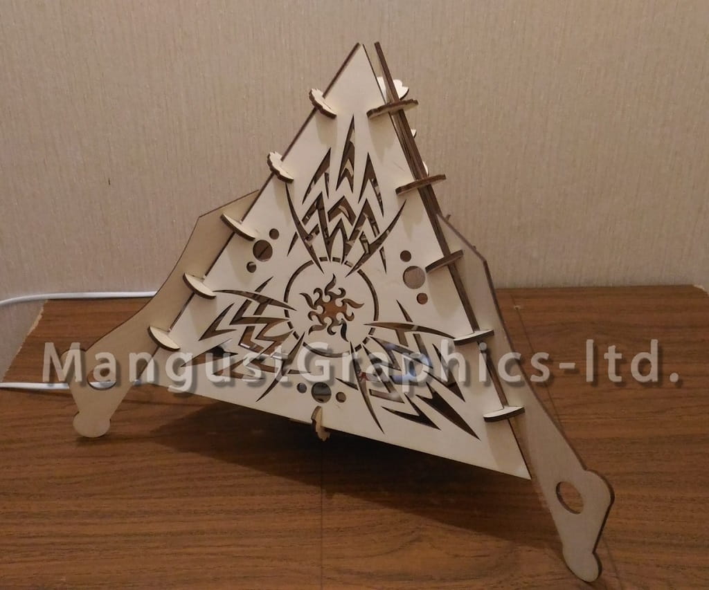 Laser Cut Pyramid Night Light Lamp