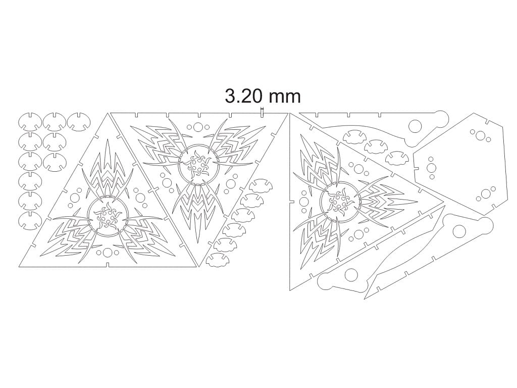 Laser Cut Pyramid Night Light Lamp