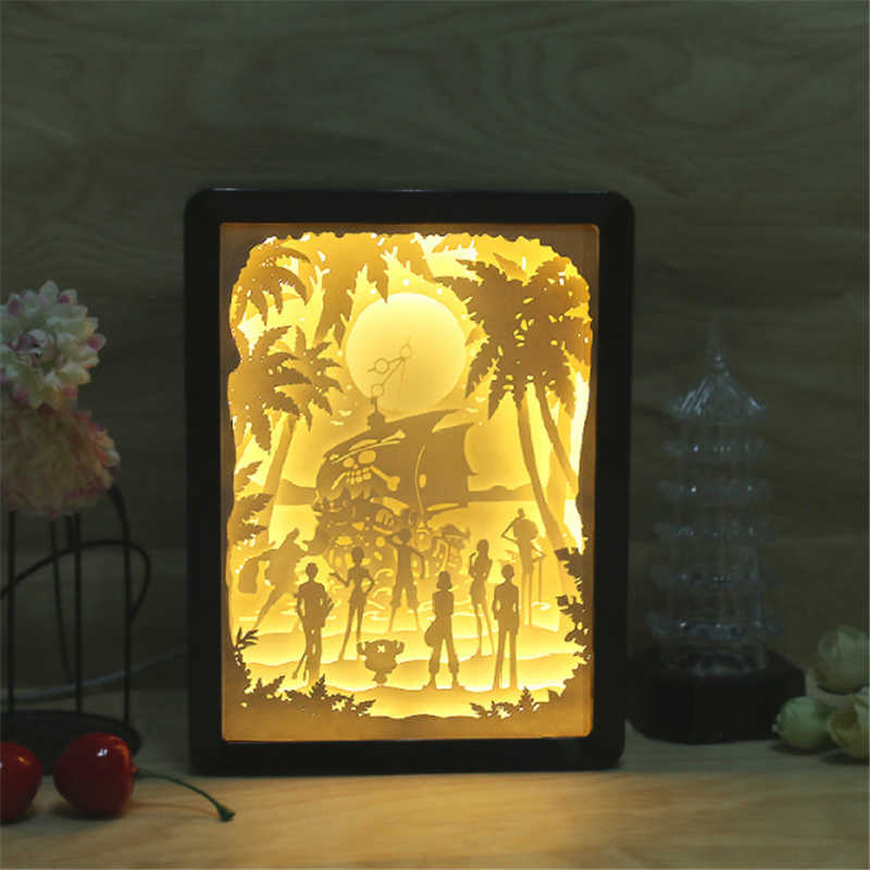 Laser Cut One Piece Themed Paper Cut Light Box