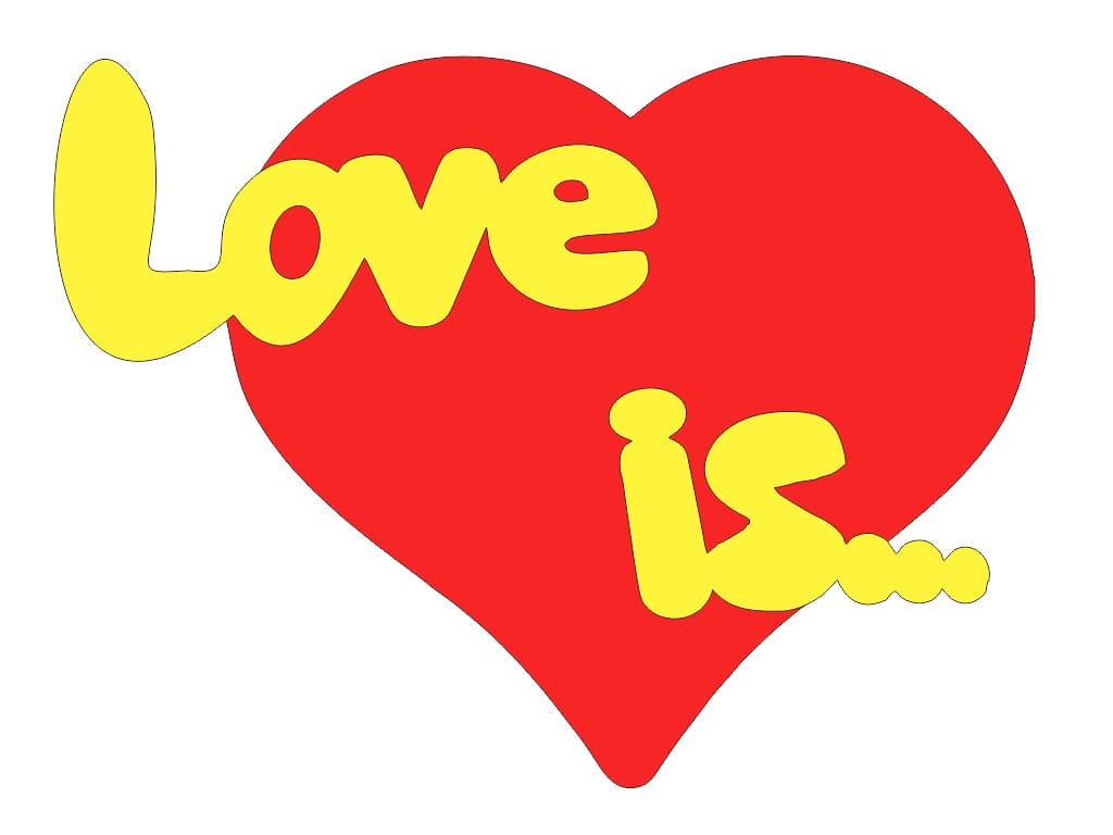 Laser Cut Love Is Valentine Day Door Hanger
