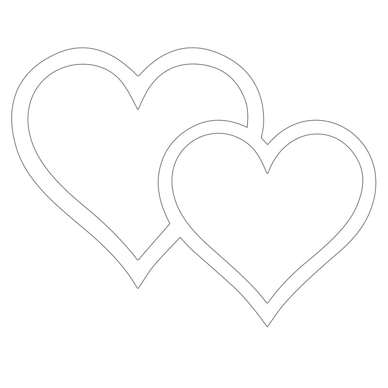 Laser Cut Two Entwined Hearts Cutout Shape for Crafts and Decoration