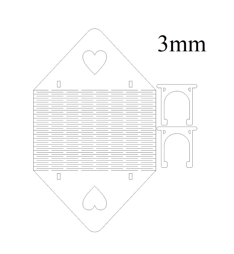 Laser Cut Wooden Paper Napkin Holder with Heart Cutout Design CDR File ...
