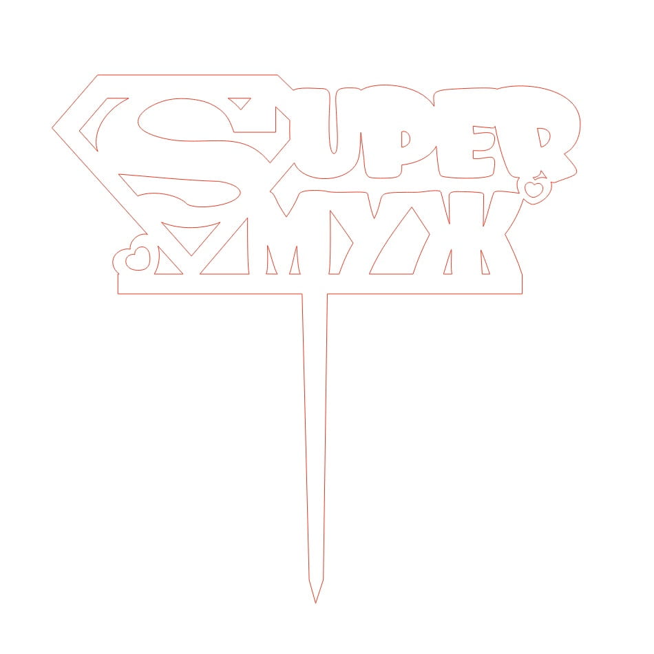 Laser Cut Super МУЖ Super Husband Cake Topper