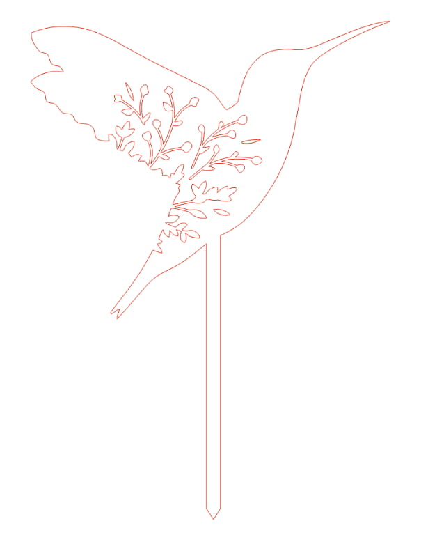Laser Cut Wooden Hummingbird Wedding Cake Topper