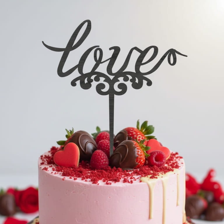 Laser Cut Lover Cake Topper for Romantic Occasions