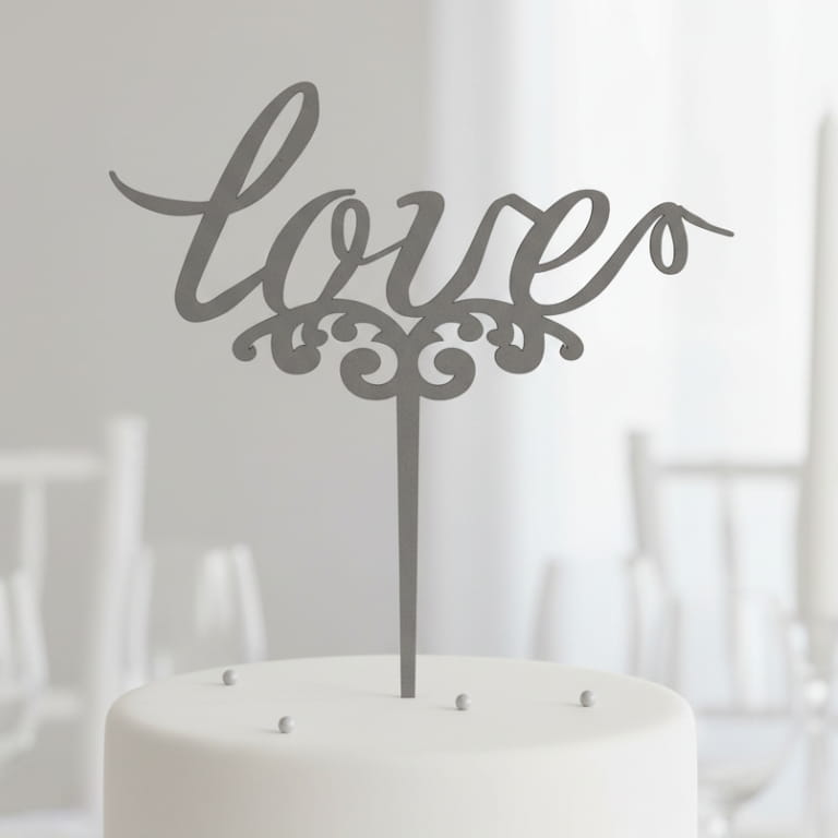 Laser Cut Lover Cake Topper for Romantic Occasions
