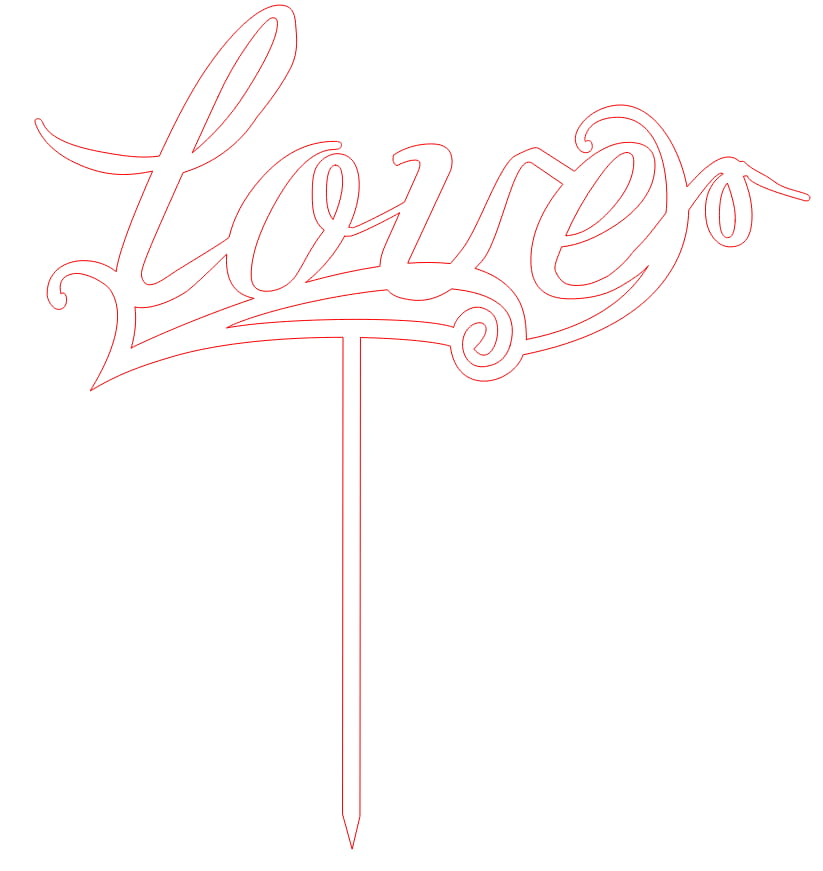 Laser Cut Love Cake Topper for Valentine Day