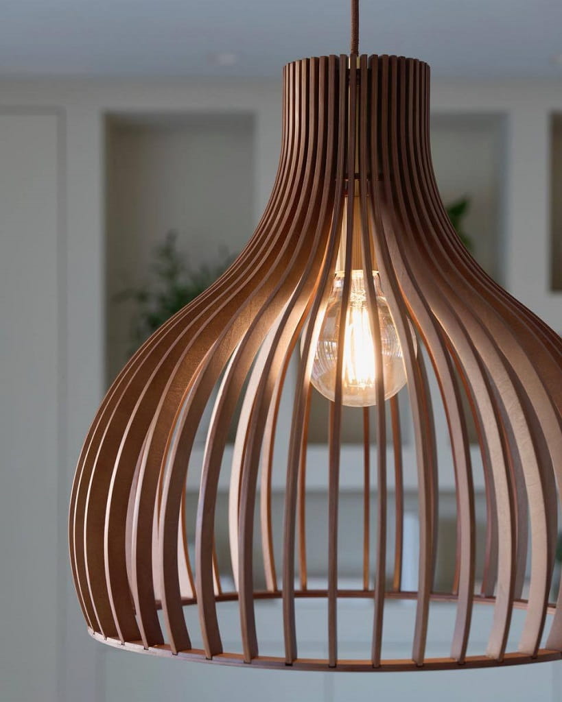 Laser Cut Modern Wooden Pendant Lamp
