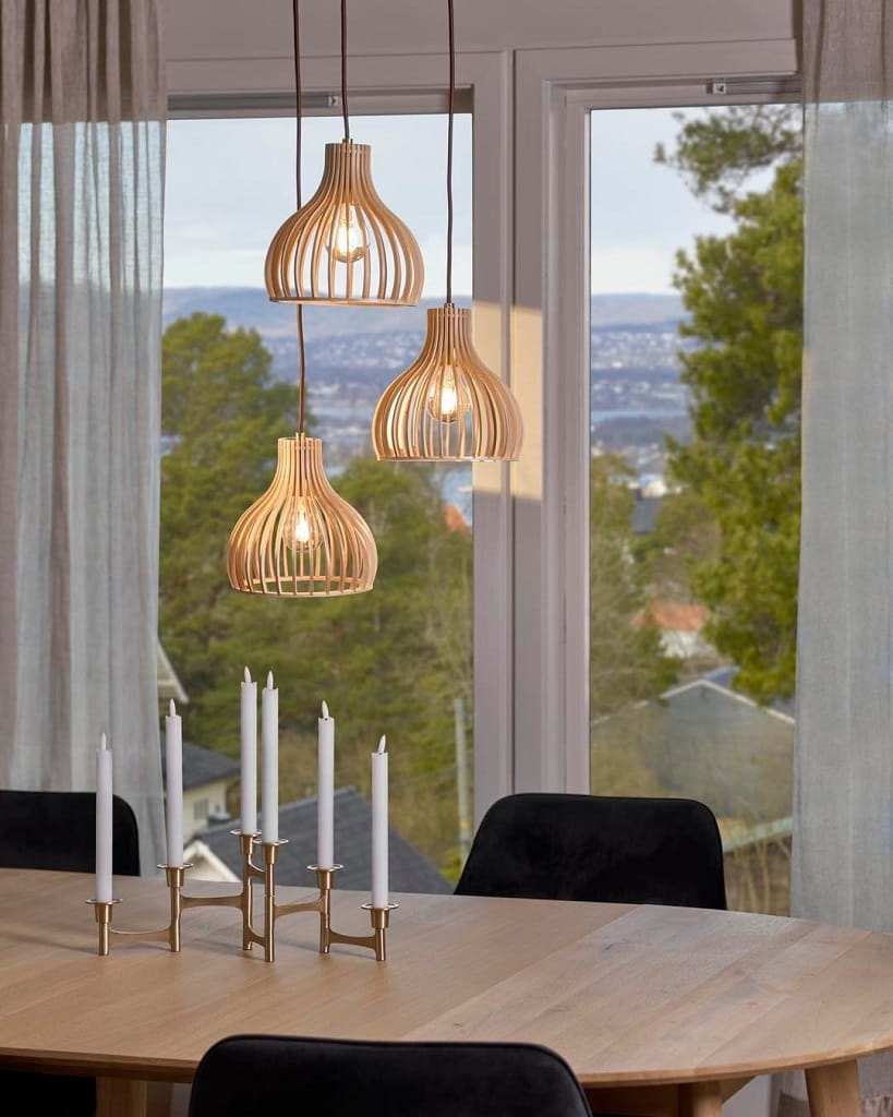 Laser Cut Modern Wooden Pendant Lamp