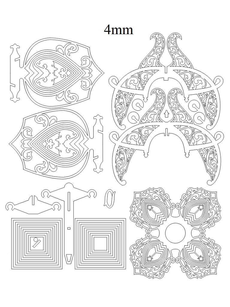 Laser Cut Wooden Chandelier