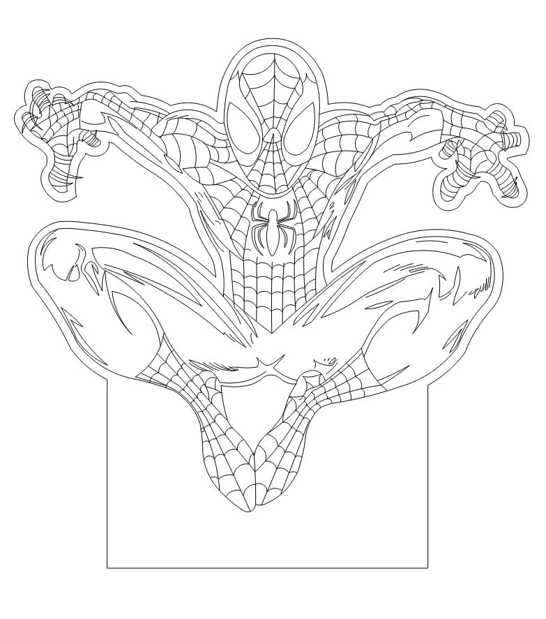 Laser Engraved Crouching Spider Man Acrylic Night Light