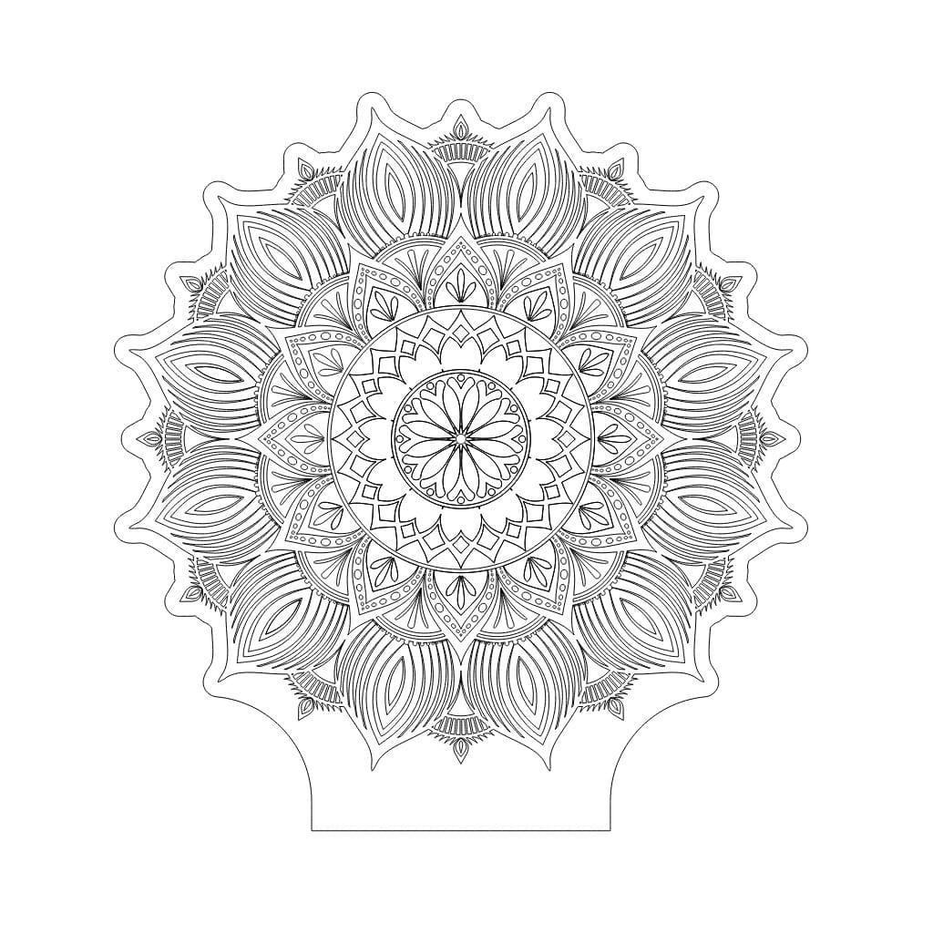 Laser Engraved Mandala Design 3D Illusion LED Lamp