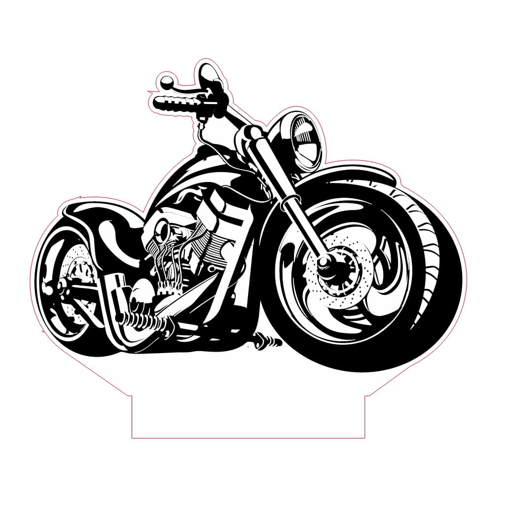 Laser Engraved 3D Illusion Motorbike Acrylic LED Lamp