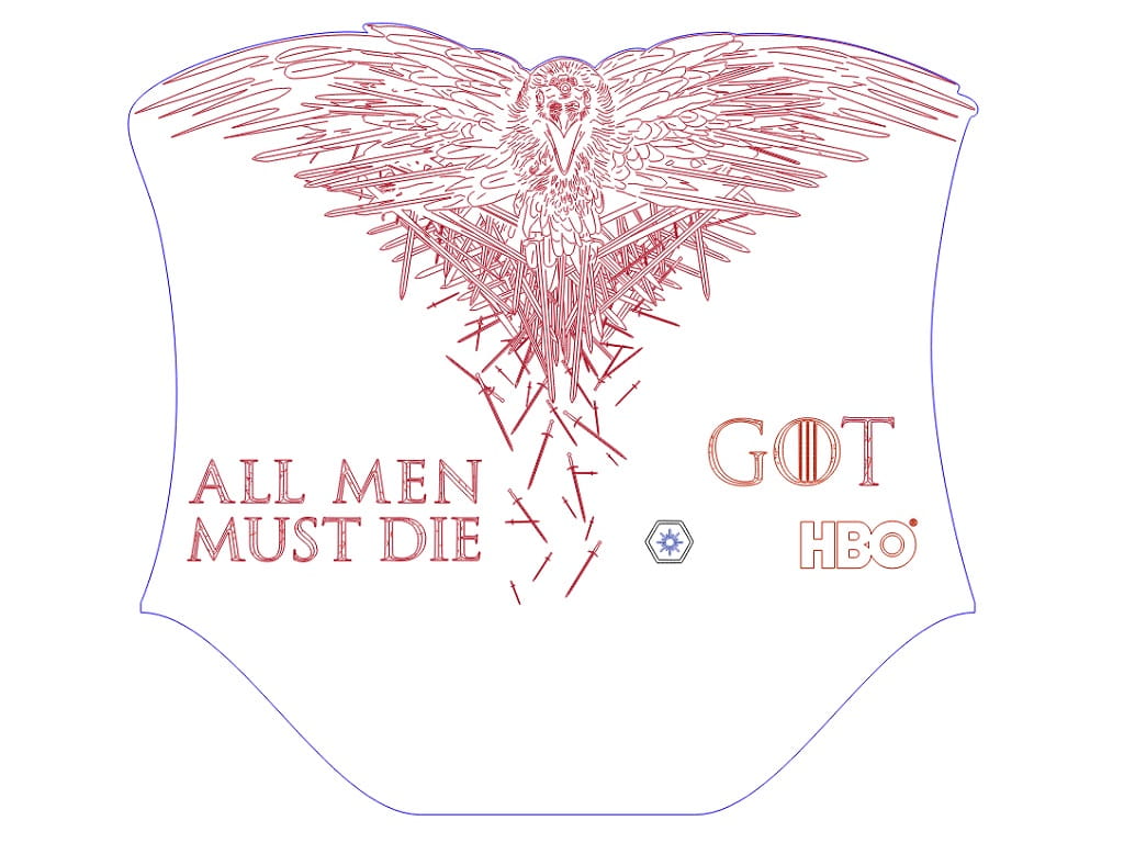 Laser Engraved All Men Must Die Game of Thrones Acrylic Lamp