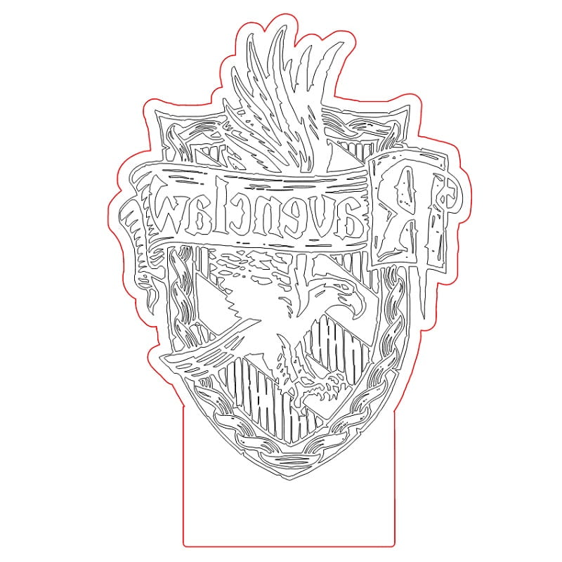Laser Engraved Ravenclaw House Crest 3D Illusion LED Lamp
