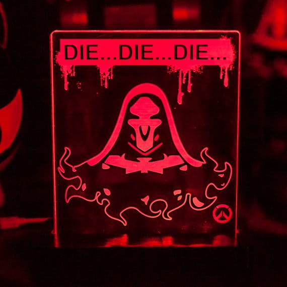 Laser Engraved Overwatch Reaper 3D Illusion Lamp