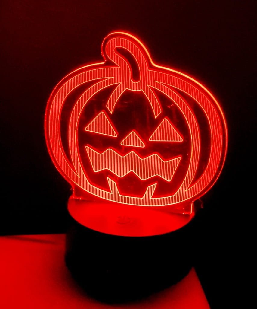 Laser Engraved Jack O Lantern Halloween 3D Illusion Lamp