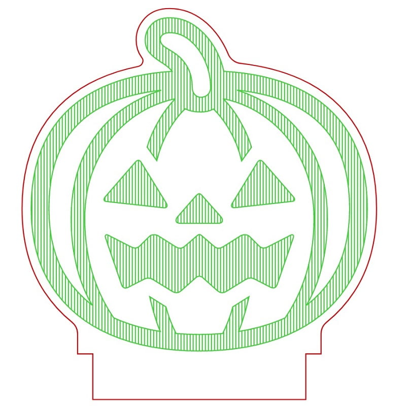 Laser Engraved Jack O Lantern Halloween 3D Illusion Lamp