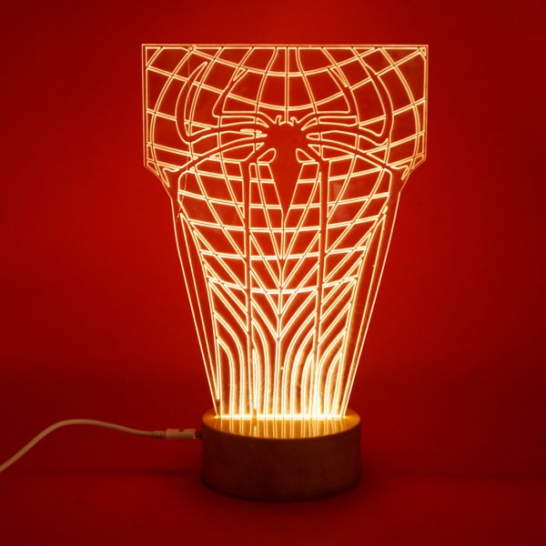 Laser Engraved Spider Man Suit 3D Illusion Night Lamp
