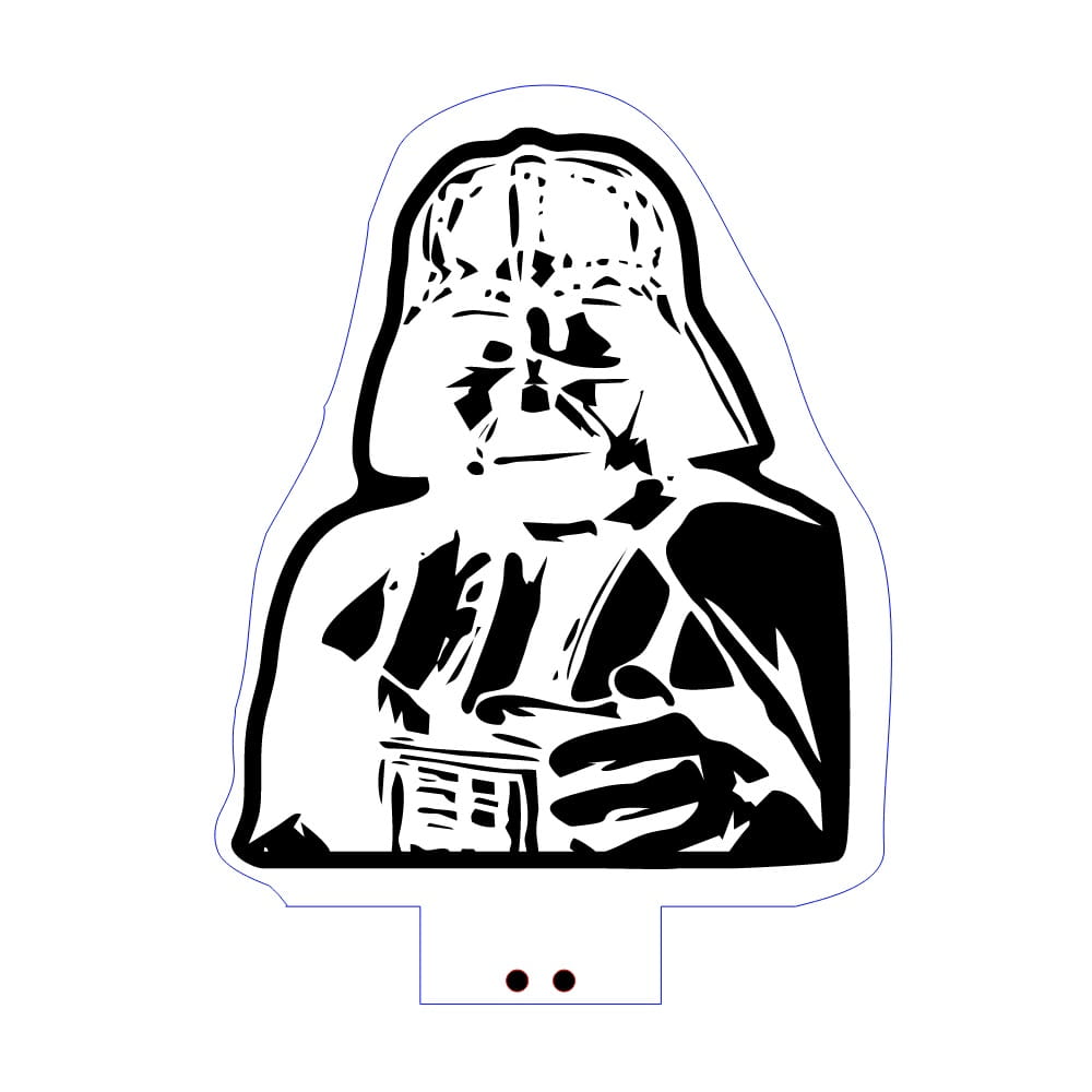 Laser Engraved Star Wars Darth Vader 3D Illusion LED Lamp