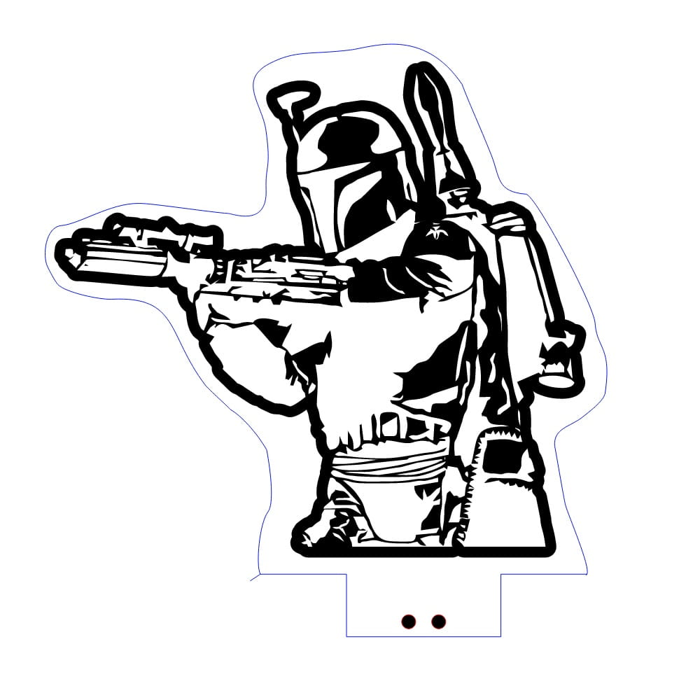 Laser Engraved Star Wars Mandalorian 3D Illusion Lamp