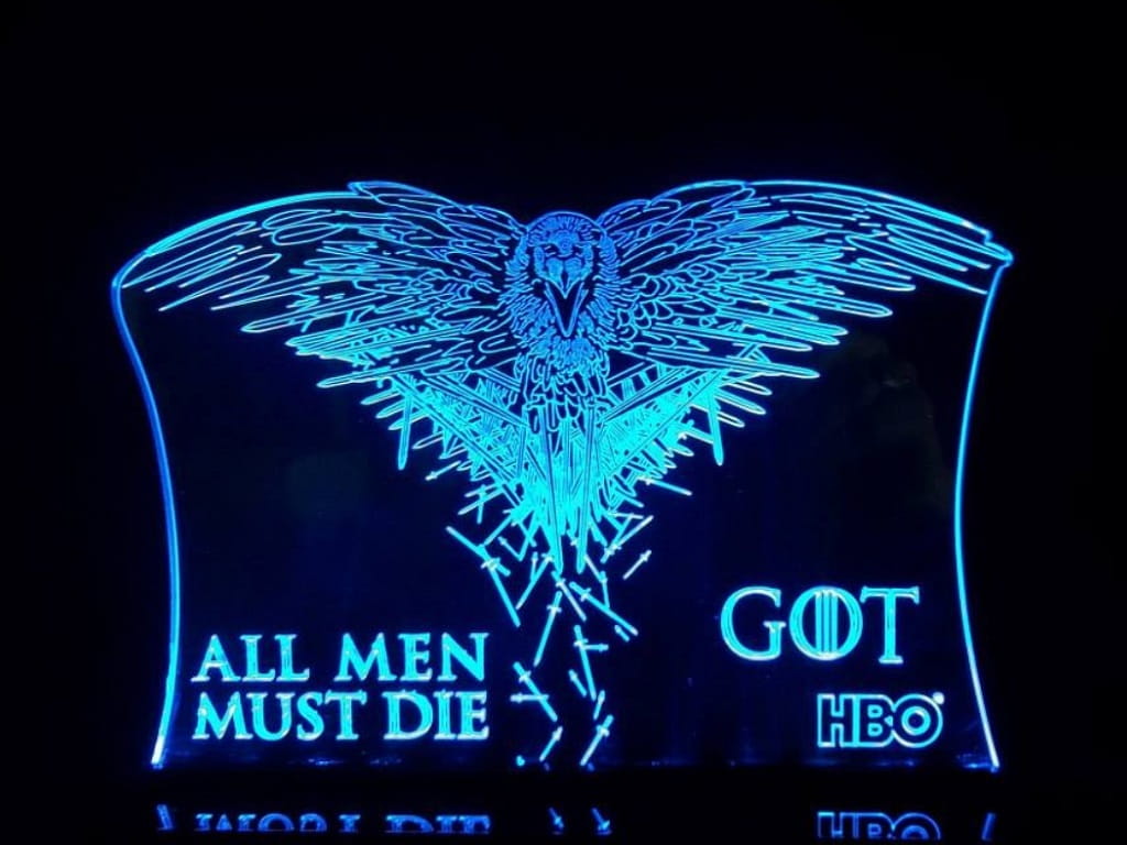 Laser Engraved Game of Thrones 3D Illusion LED Night Lamp