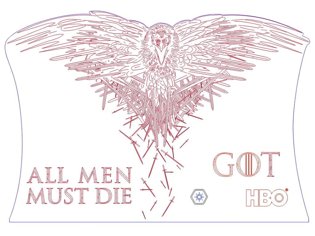 Laser Engraved Game of Thrones 3D Illusion LED Night Lamp
