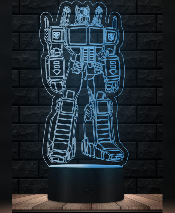 Laser Engraved Optimus Prime 3D LED Illusion Lamp