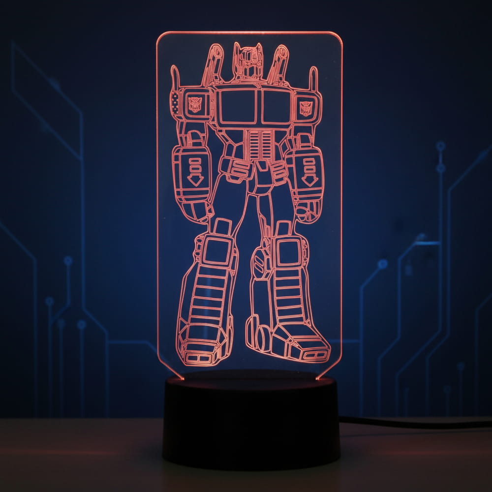 Laser Engraved Optimus Prime 3D LED Illusion Lamp