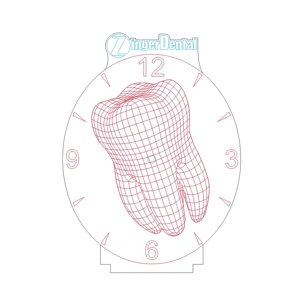 Laser Engraved Custom Dentist Sign Acrylic Lamp and Clock