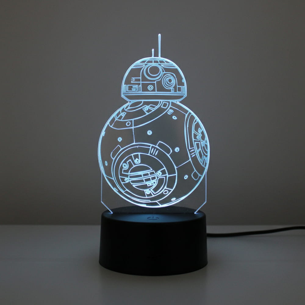 Laser Engraved Star Wars BB8 Acrylic Night Light