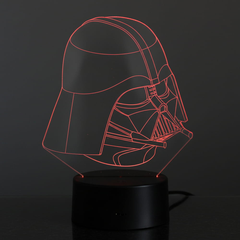 Laser Engraved Star Wars Darth Vader Helmet 3D Illusion Lamp