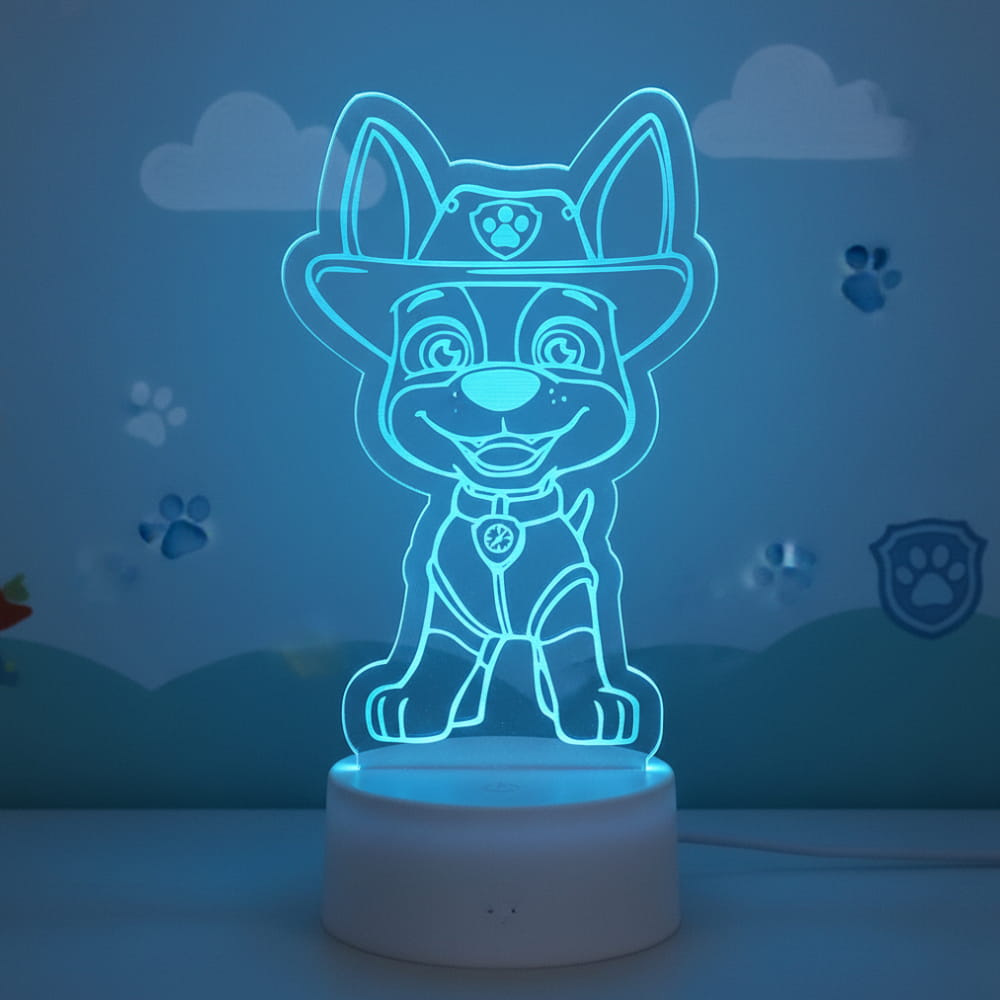 Laser Engraved Paw Patrol Tracker 3D LED Night Light CDR SVG File Free ...