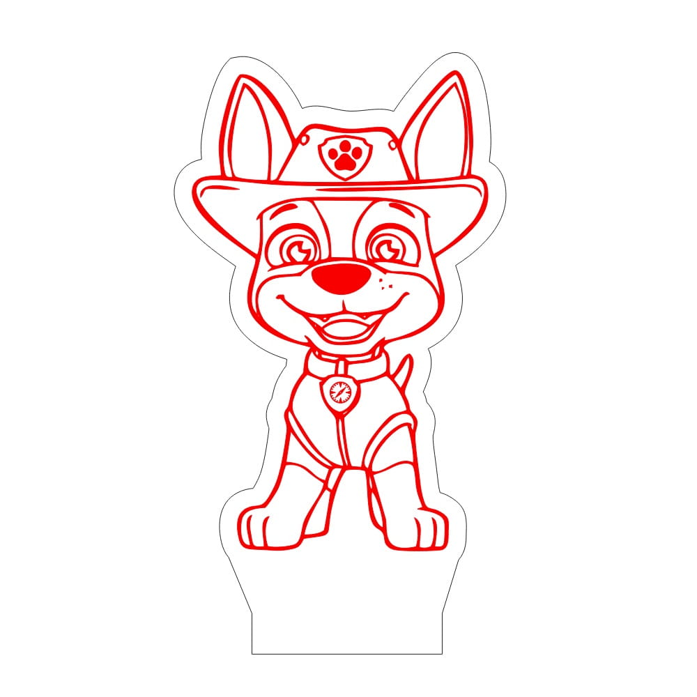 Laser Engraved Paw Patrol Tracker 3D LED Night Light