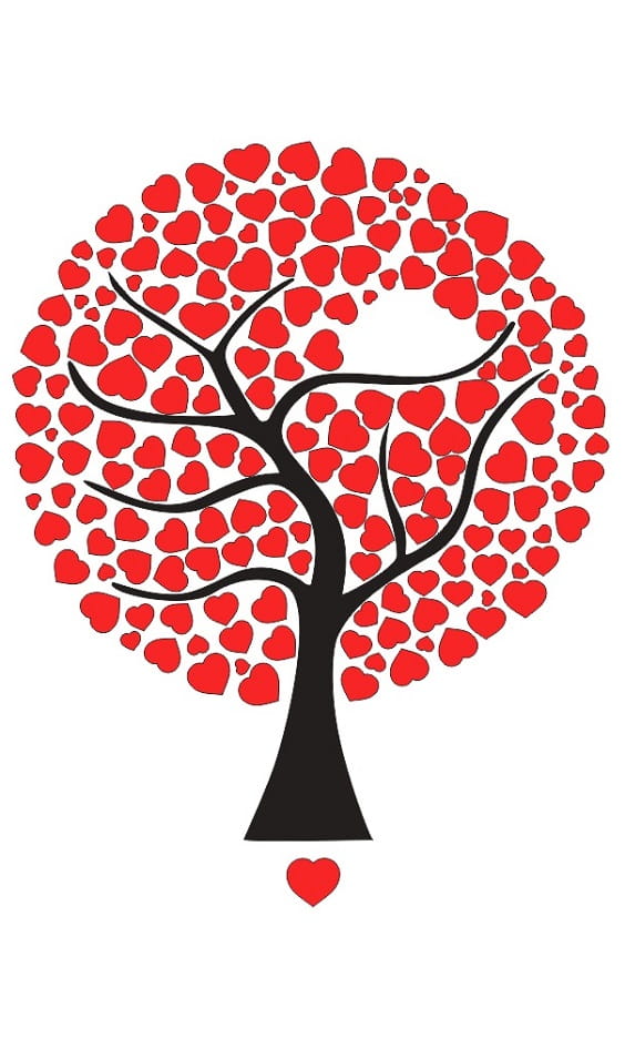 Laser Cut Wooden Tree of Hearts Wedding Guest Book CDR File Free ...