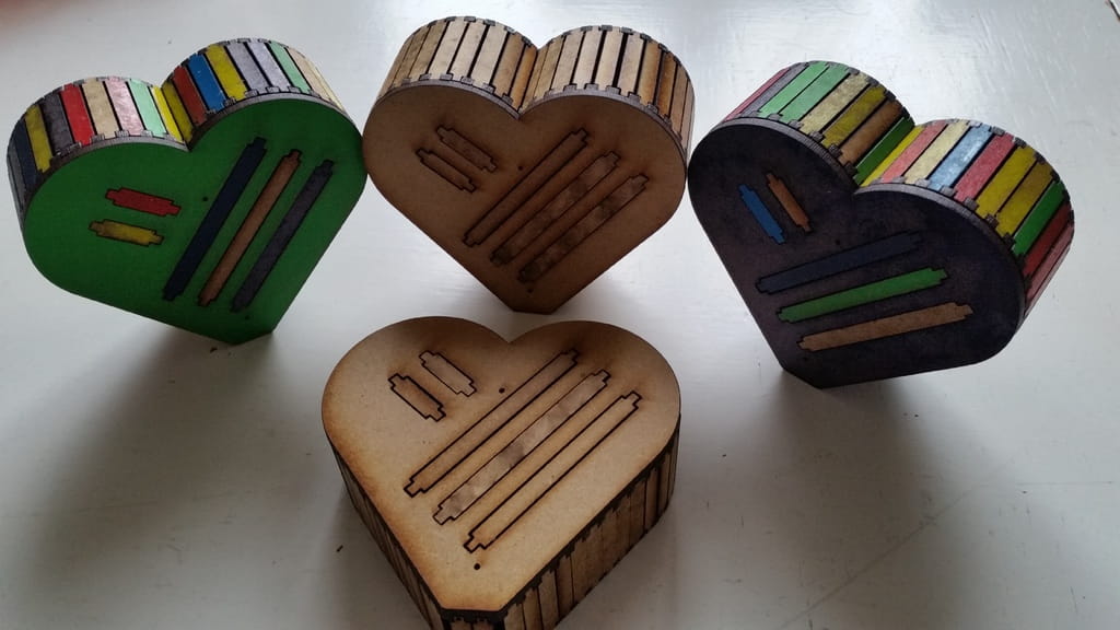 Laser Cut Wooden Heart Box