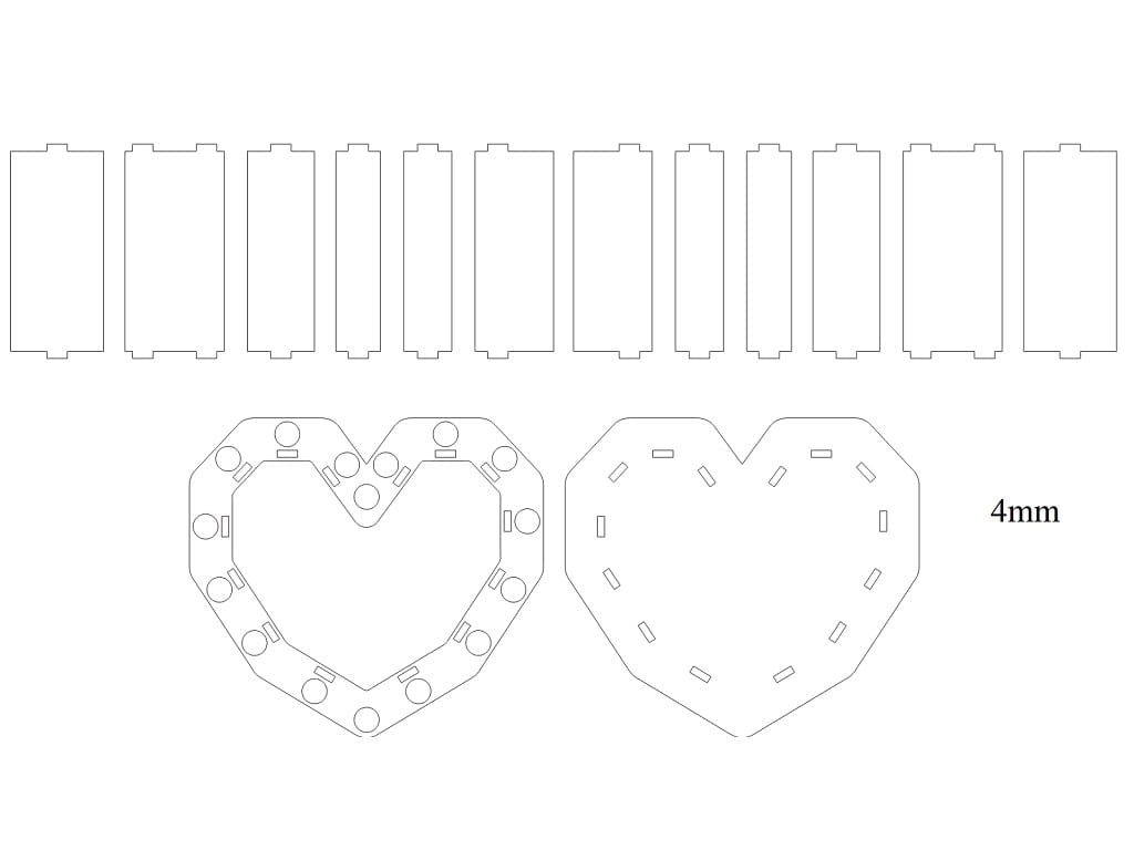 Laser Cut Heart Shaped Flower Bouquet Favor Box CDR File Free Download ...