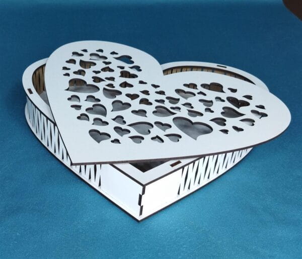 Laser Cut Heart Shaped Wooden Gift Box for Valentines Day CDR File Free ...