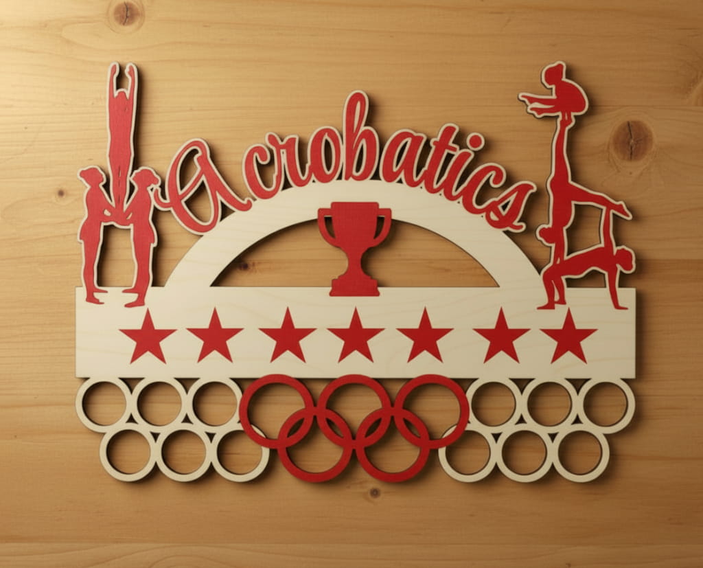Laser Cut Wooden Acrobatics Medal Display Hanger CDR File Free Download ...