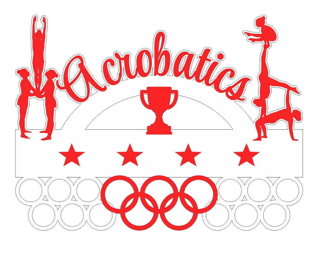 Laser Cut Wooden Acrobatics Medal Display Hanger CDR File Free Download ...